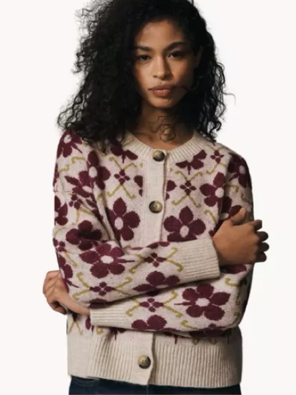 Anthropologie Maeve Graphic Intarsia Cardigan Sweater New Size XSmall